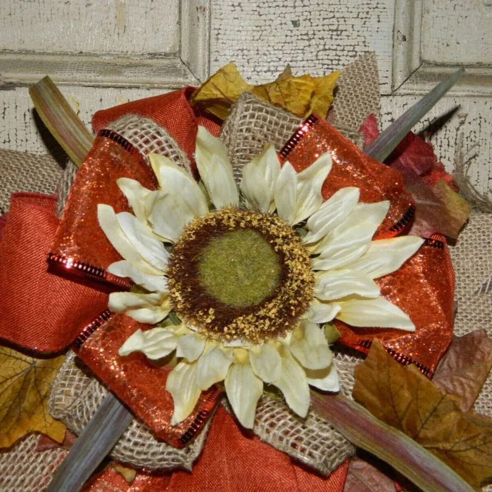 Handmade Halloween Fall Pumpkin Shape Door Wreath